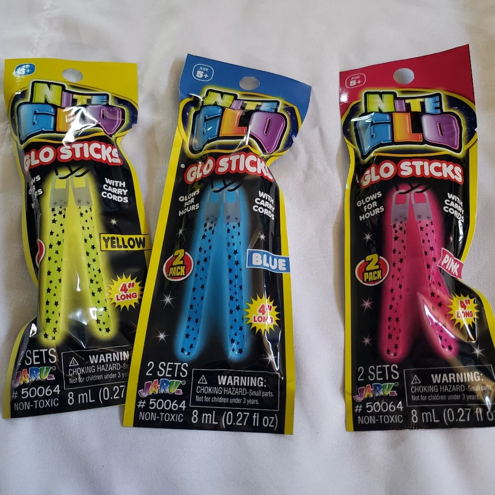 3 For $9- Kids Glow Stick Set - Yellow, Blue, Pink